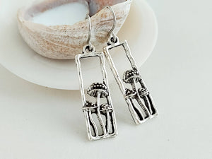 Little Mushroom Earrings, Nature Earrings, Whimsical Jewelry