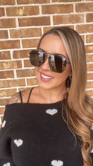 Axl Oversized Aviator Sunglasses - Hot Pink