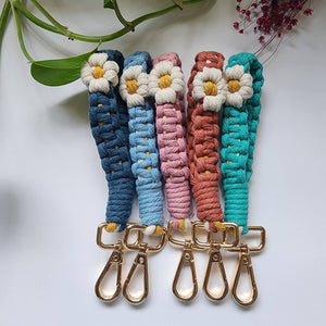 Handwoven Mini Floral Finger Keychain