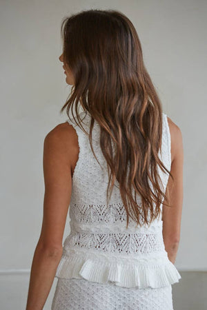 Knit Sweater Cotton Blend Top