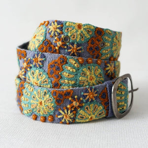 Cool Breeze Embroidered Wool Belt