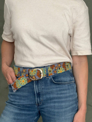 Cool Breeze Embroidered Wool Belt