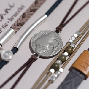 Roam Buffalo Charm Hair Tie Bracelet Set