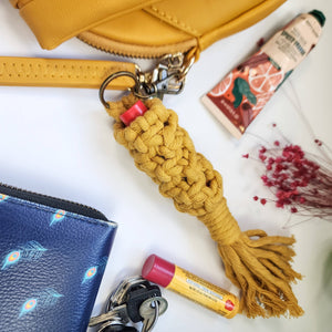 Macrame Lip Balm Holder Keychain