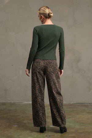 Slim Fit Knit Button Top