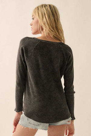 Dream Big Vintage Split-Neck Thermal Graphic Top