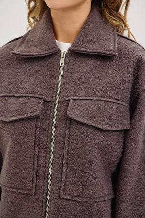 Textured Bomber Jacket