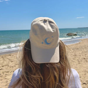 White Cotton Dad Hat - Chase Your Stars Cap