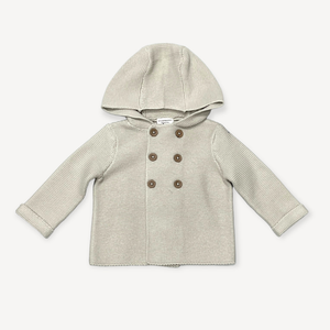 Hooded Organic Baby Sweater Jacket, Double Button