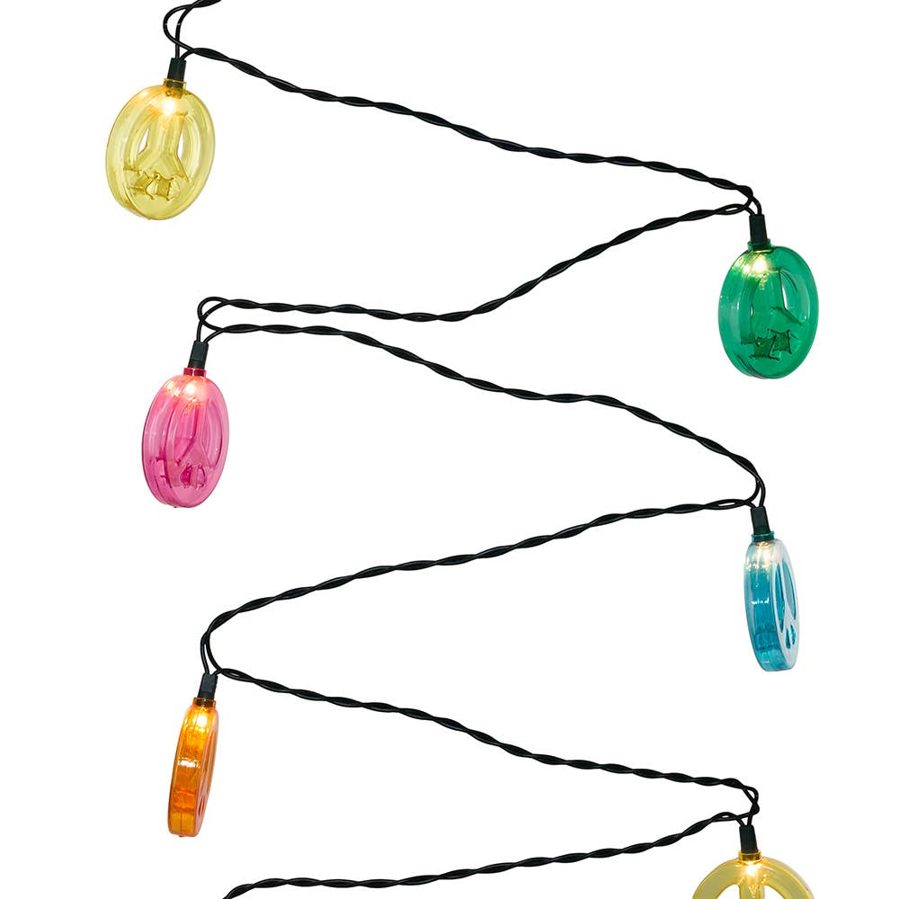 Peace Sign 10-Light String Light Set