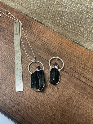 Serenity Black Tourmaline Amethyst Necklace