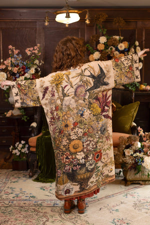 Golden Hour Opera Duster Kimono Robe w/ floral print
