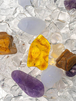 Gemstone Vial Prana – Amber, Amethyst & Chalcedony