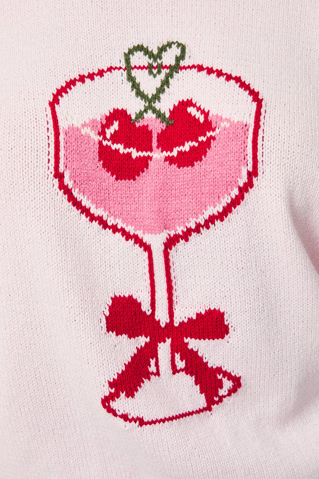 "Heart Martini" Roll-Up Neck Graphic Sweater