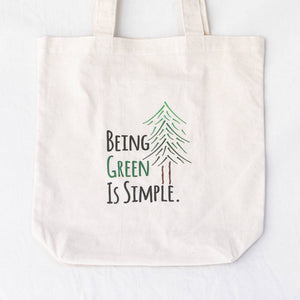 "Being Green is Simple" Organic Cotton Tote - Simple Ecology