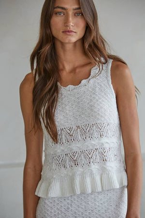 Knit Sweater Cotton Blend Top