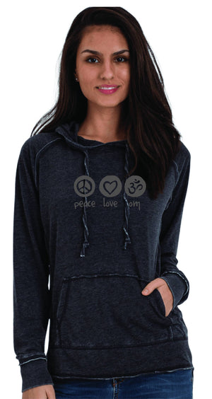 Peace Love Om Women's Lightweight Burnout Hoodie
