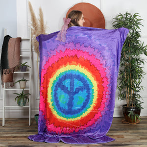 Flannel Fleece Hippie Boho Throw Blanket Trippy Peace