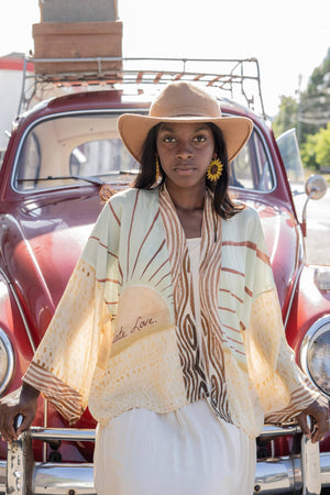 Radiate Love Pixie Duster Cropped Kimono w/ Sunrise