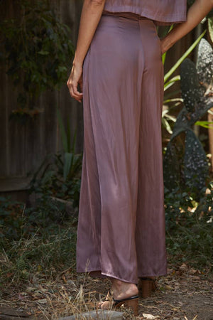 | Woven Satin Wide Leg Pants