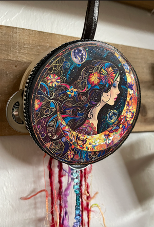 Chase the Moon Goddess Tambourine Wall Hanging