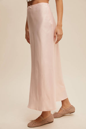Satin Midi Slip Skirt