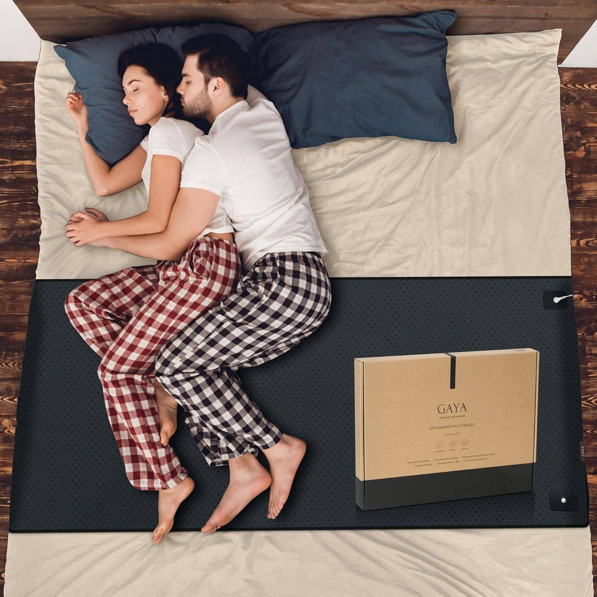Gray Leather Grounding Mat for Bed – King & Queen