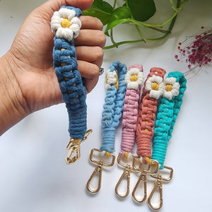 Handwoven Mini Floral Finger Keychain