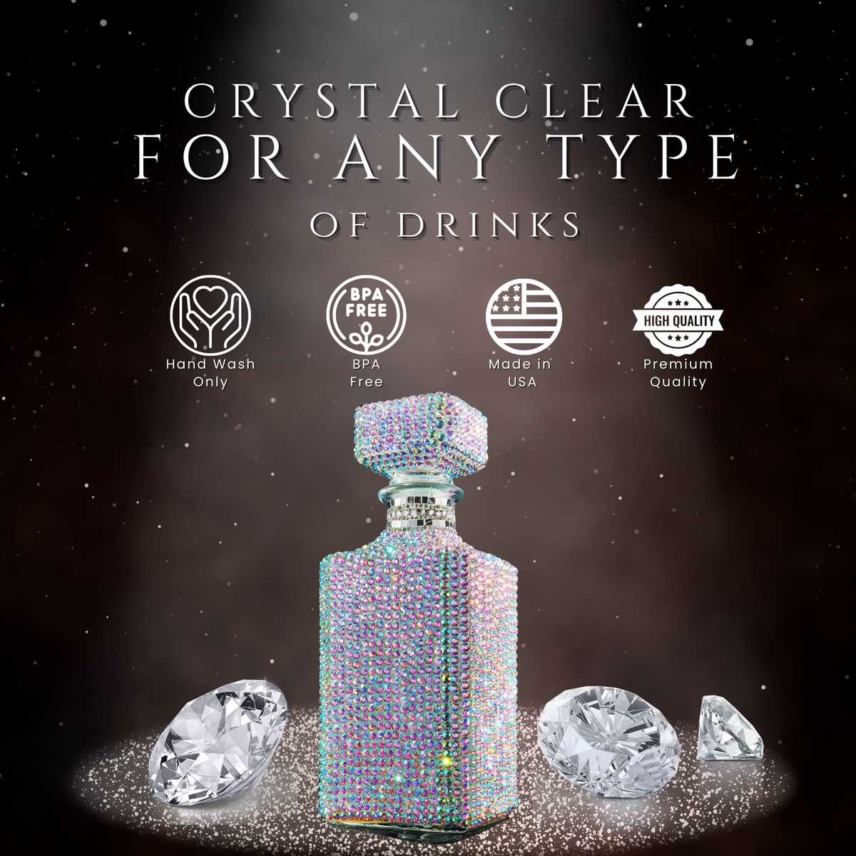 Diamond Rhinestone Bling Decanter - 730 ml