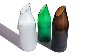 Handcrafted Upcycled Amber Glass Vase