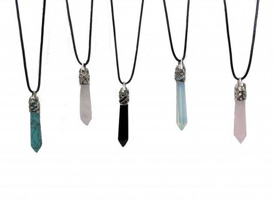 Semi Precious Stone Necklace - Medium Crystal