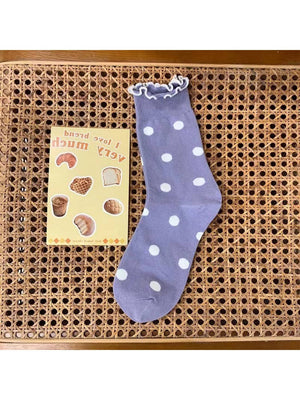 Rufia - Playful Dot Frill Edge Crew Socks