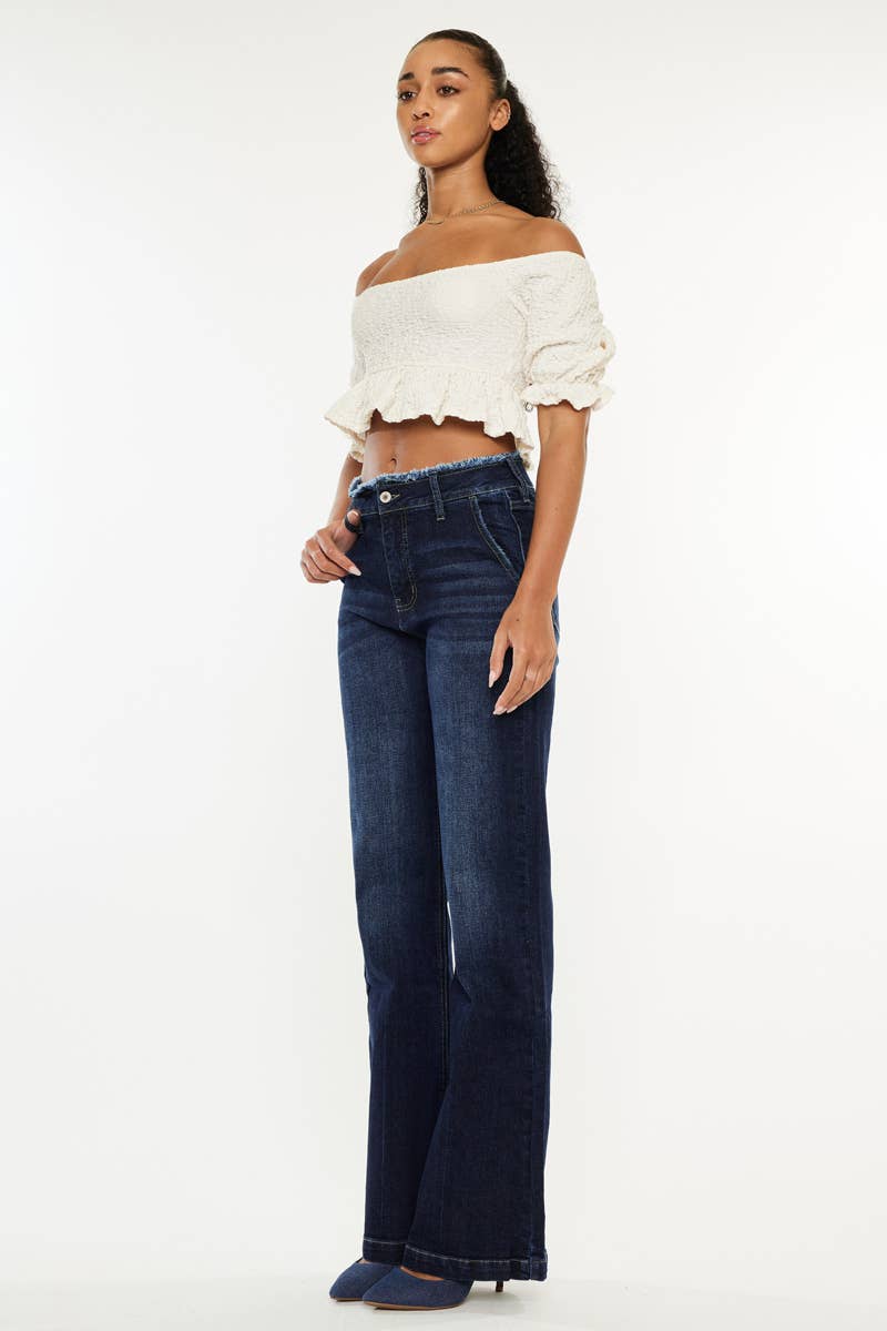 High Rise Wide Flare Jean