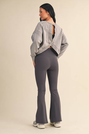 Mineral Wash Cutout Back Layering Sweatshirt