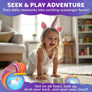 Unicorn Scavenger Hunt Game for Kids - 50 Activity Cards