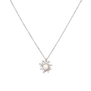 Dainty Sun Moon Opal Charm Layering Necklace in Solid Copper