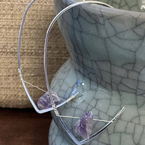 Aura Gemstone Wire Hoop Earrings