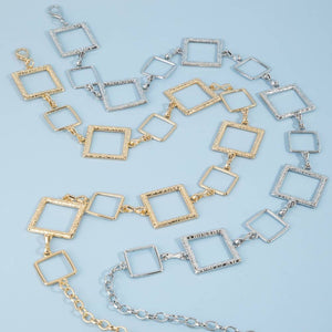 Open Square Link Chain Belt