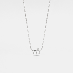 Dainty Angel Number Charm Necklace in 925 Sterling Silver