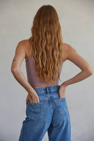 Seamless Waffle Texture Crop Tank Top