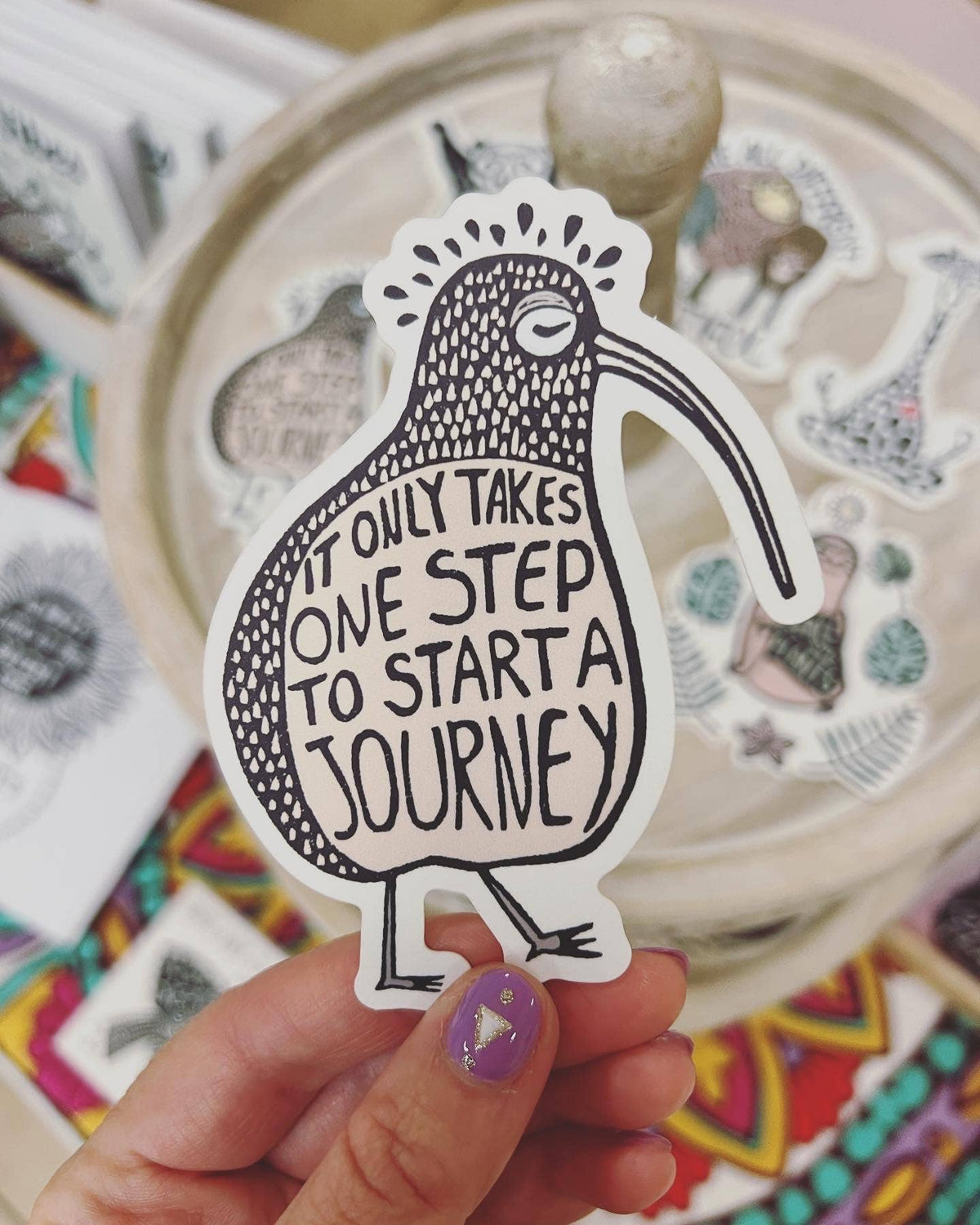 Fearless Kiwi Decorative Stickers, Waterproof Stickers
