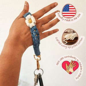 Handwoven Mini Floral Finger Keychain