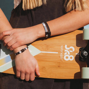 "Strength" Neutral Stripes Hair + Wrist Bands