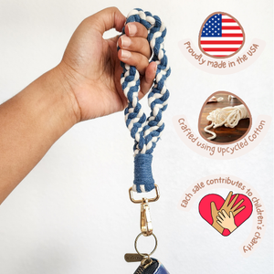 Macrame Dual-Toned Twisted Cotton Wristlet