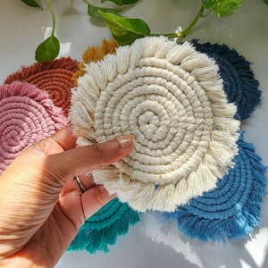 Handwoven Macrame Boho Coaster