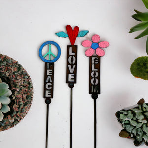 Peace Sign Plant Stake