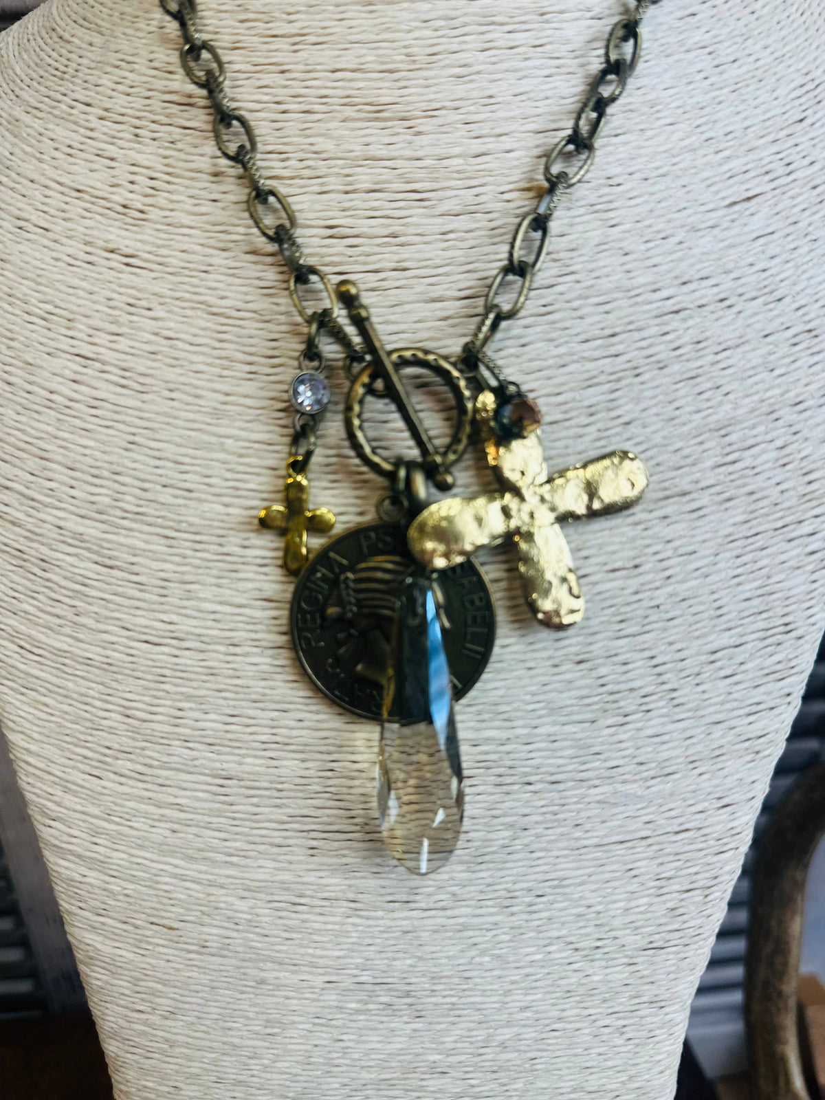 Regal Charm Cross Necklace