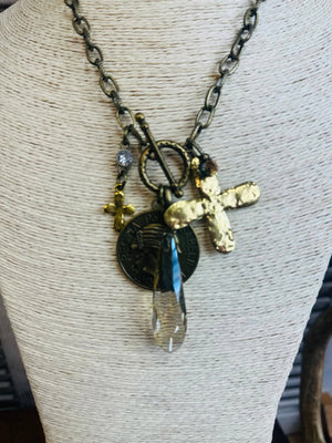 Regal Charm Cross Necklace