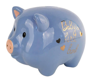 Blue Piggy Bank, Baby's First Bank