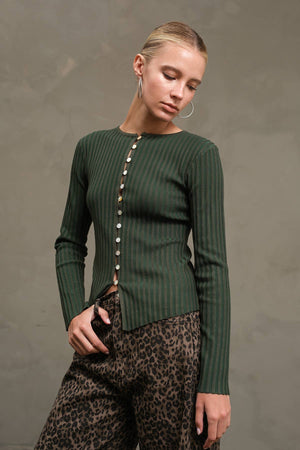 Slim Fit Knit Button Top